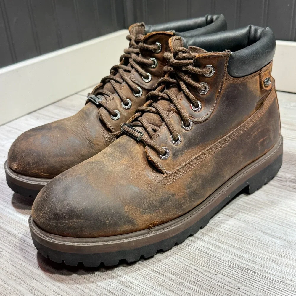 Skechers‎ Sergeants-Verdict Waterproof Boots Men's Sz 11 Dark Brown 4442 CDB